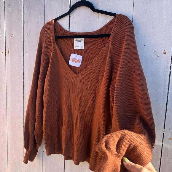 Abercrombie & Fitch Sweaters - Abercrombie & Fitch Women's V-Neck Sweater in Rust